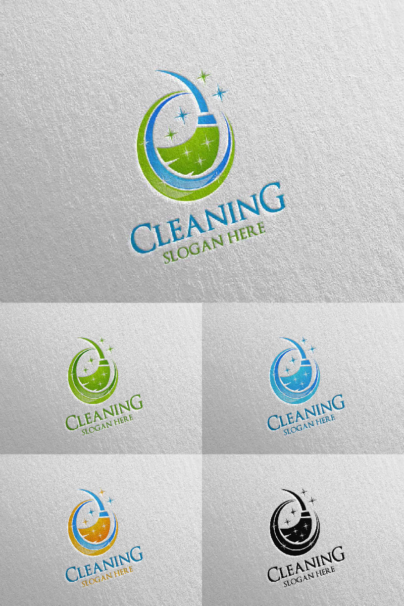 Cleaning Service With Eco Friendly 11 Logo Template 90140