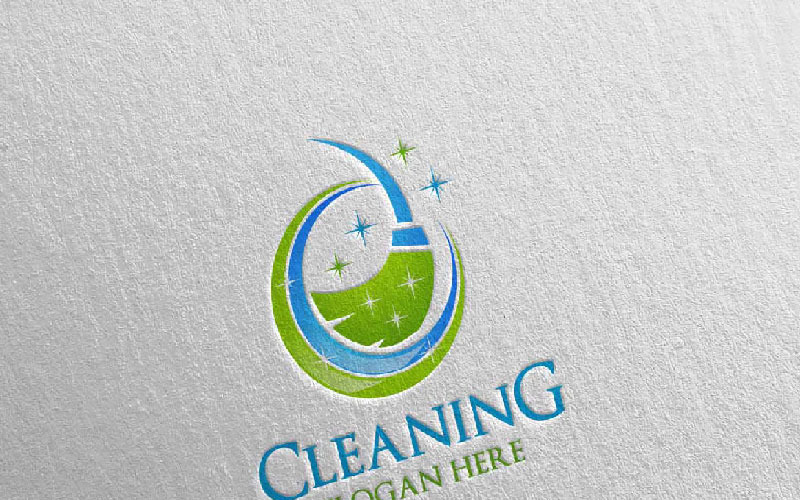 Cleaning Service with Eco Friendly 11 Logo Template