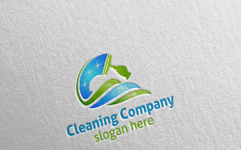 Cleaning Service with Eco Friendly 8 Logo Template