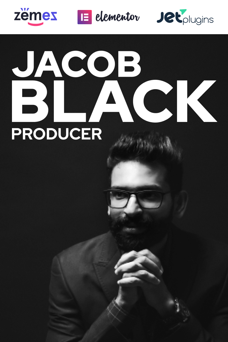 Responsywny motyw WordPress Jacob Black - Talented Music Producer Website Design #90114 - zrzut ekranu