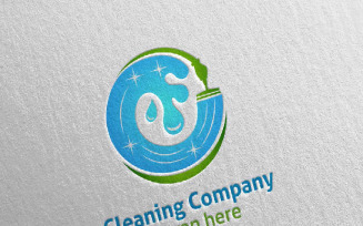 Cleaning Service with Eco Friendly 20 Logo Template