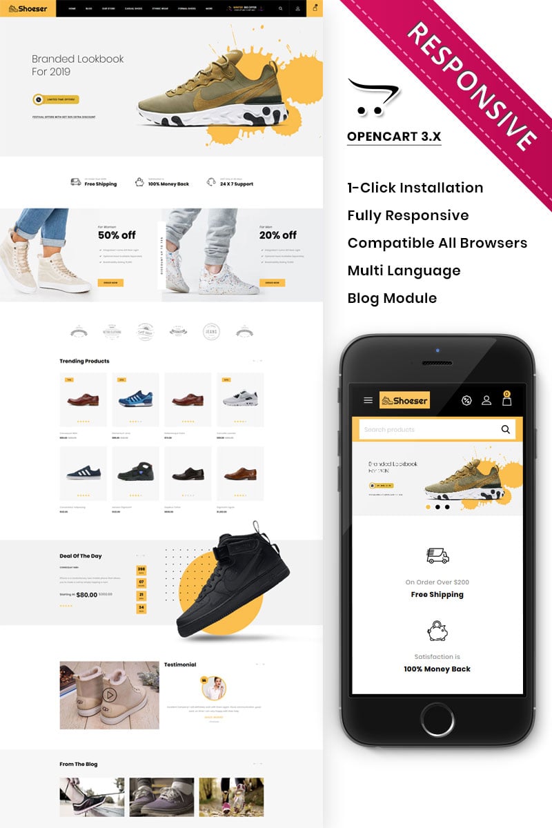 Shoeser - The Ultimate Shoe Store Template OpenCart №90272 - screenshot