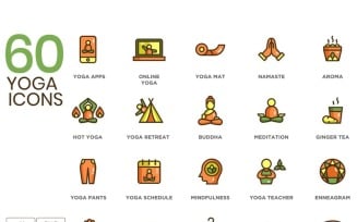 60 Yoga Icons - Eco Series Set