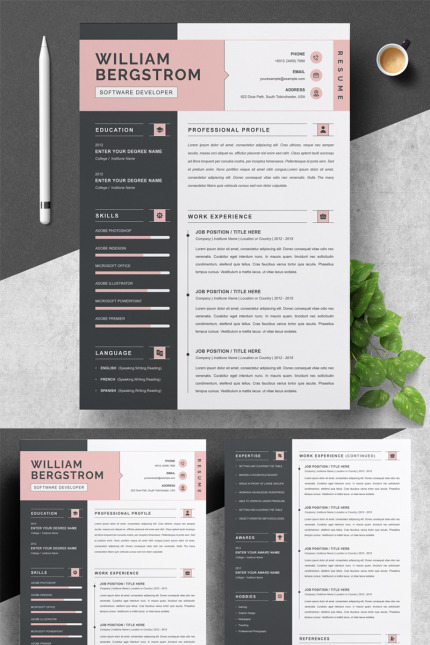 Template #90395 Resume 2 Webdesign Template - Logo template Preview