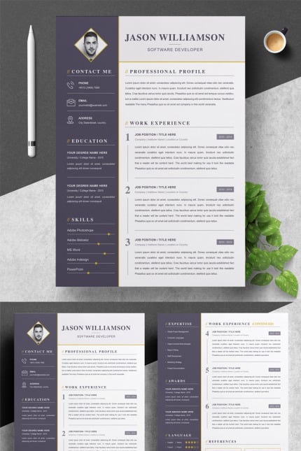 Template #90398 Resume 2 Webdesign Template - Logo template Preview