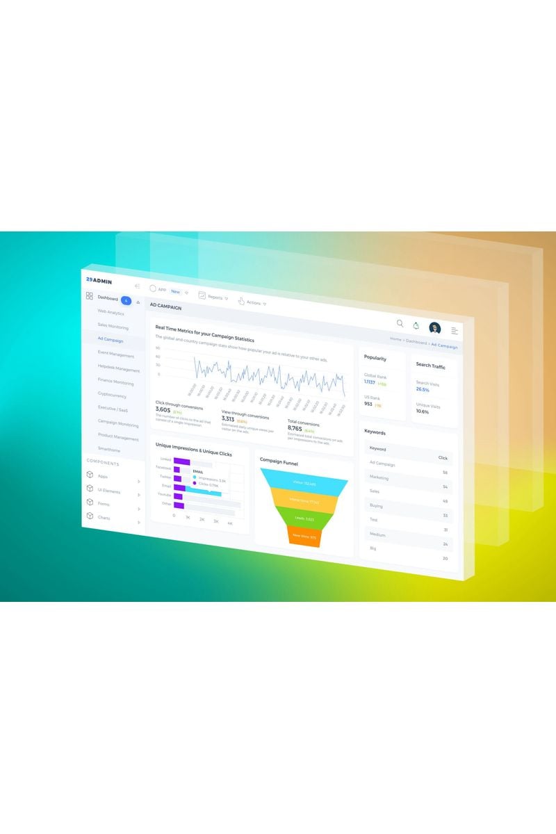 Ad Campaign Admin Dashboard UI UI Elements - screenshot