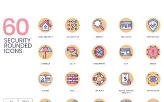 60 Security Icons - Butterscotch Series Set