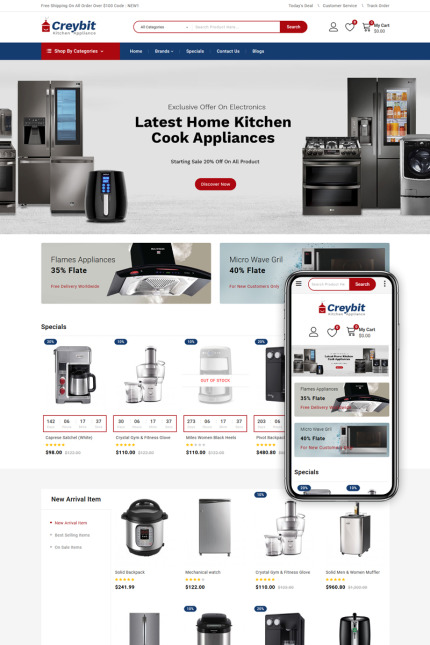 Template #90412 Kitchen Electronics Webdesign Template - Logo template Preview
