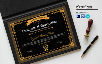 Appreciation Certificate Template. Canva, Psd and Word