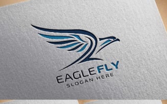 Eagle fly, with Falcon or Hawk concept 3 Logo Template