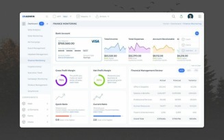 Finance Monitoring Admin Dashboard UI
