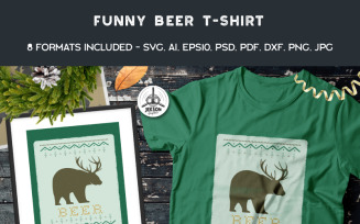 Funny Christmas Ugly Sweater - Beer - T-shirt Design