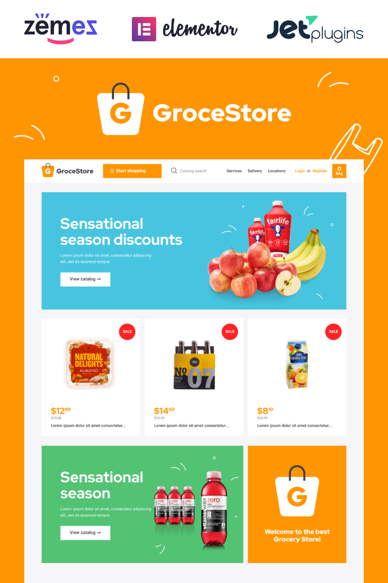 GroceStore - Bright And Attractive Grocery eCommerce Website WooCommerce Theme