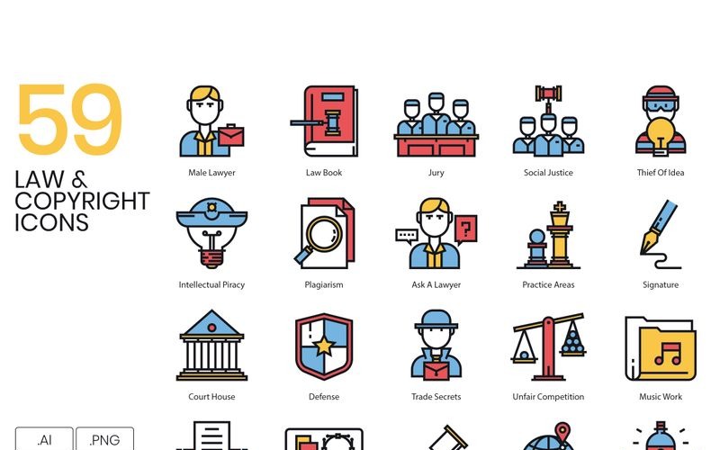 59 Law _ Copyright Icons Set Icon Set