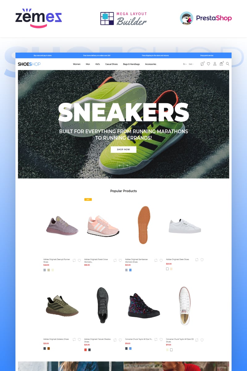 Responsywny szablon PrestaShop ShoeShop - Boot Shop #90437