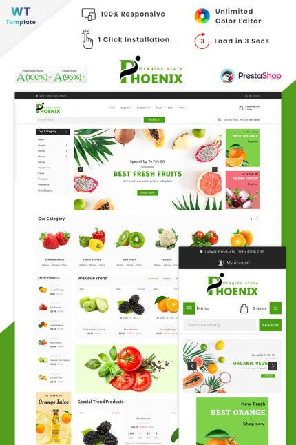 Template #90516 Grocery Food Webdesign Template - Logo template Preview