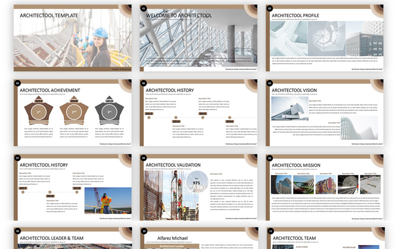 Architectool - Architecture PowerPoint template PowerPoint Template