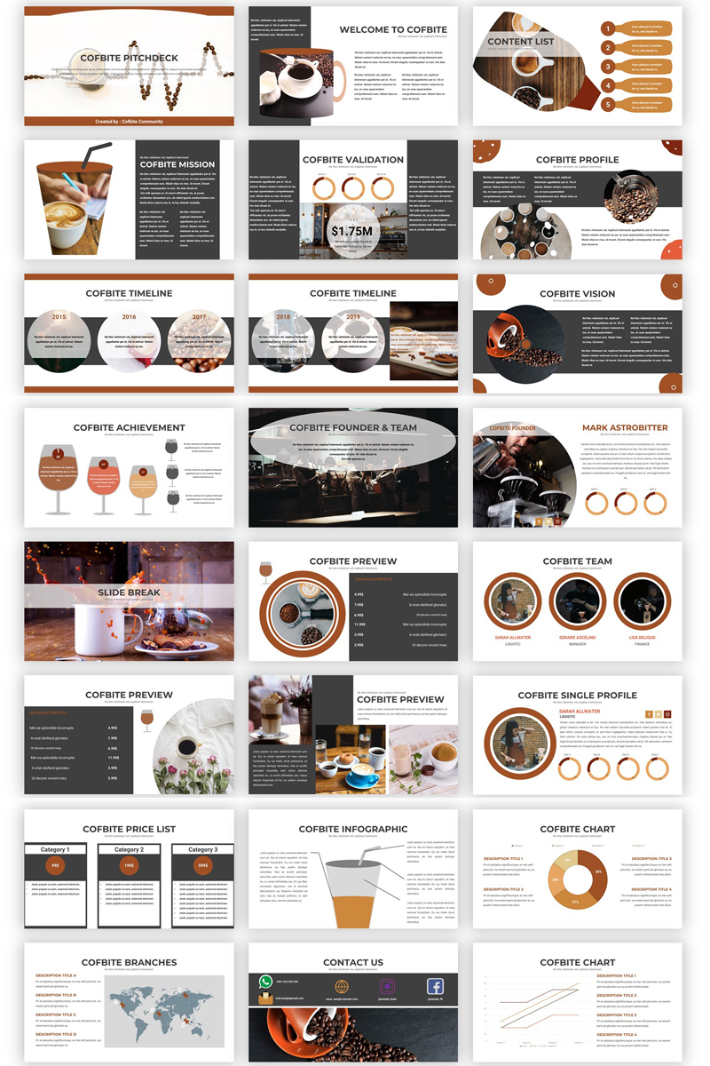 Cofbite - Creative Coffee PowerPoint Template - screenshot