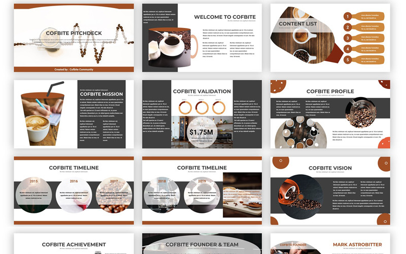 Cofbite - Creative Coffee PowerPoint template PowerPoint Template