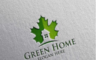 Green Home 10 Logo Template
