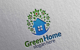 Green Home 6 Logo Template