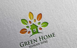 Green Home 7 Logo Template