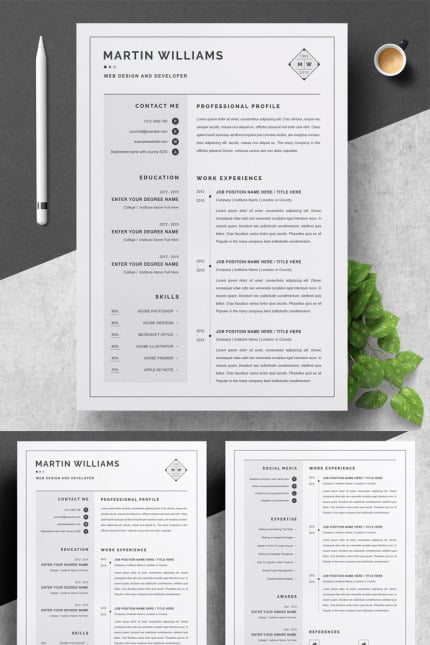 Template #90611 Page Resume Webdesign Template - Logo template Preview