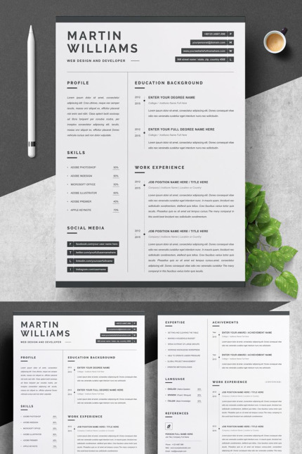 Template #90613 Page Resume Webdesign Template - Logo template Preview