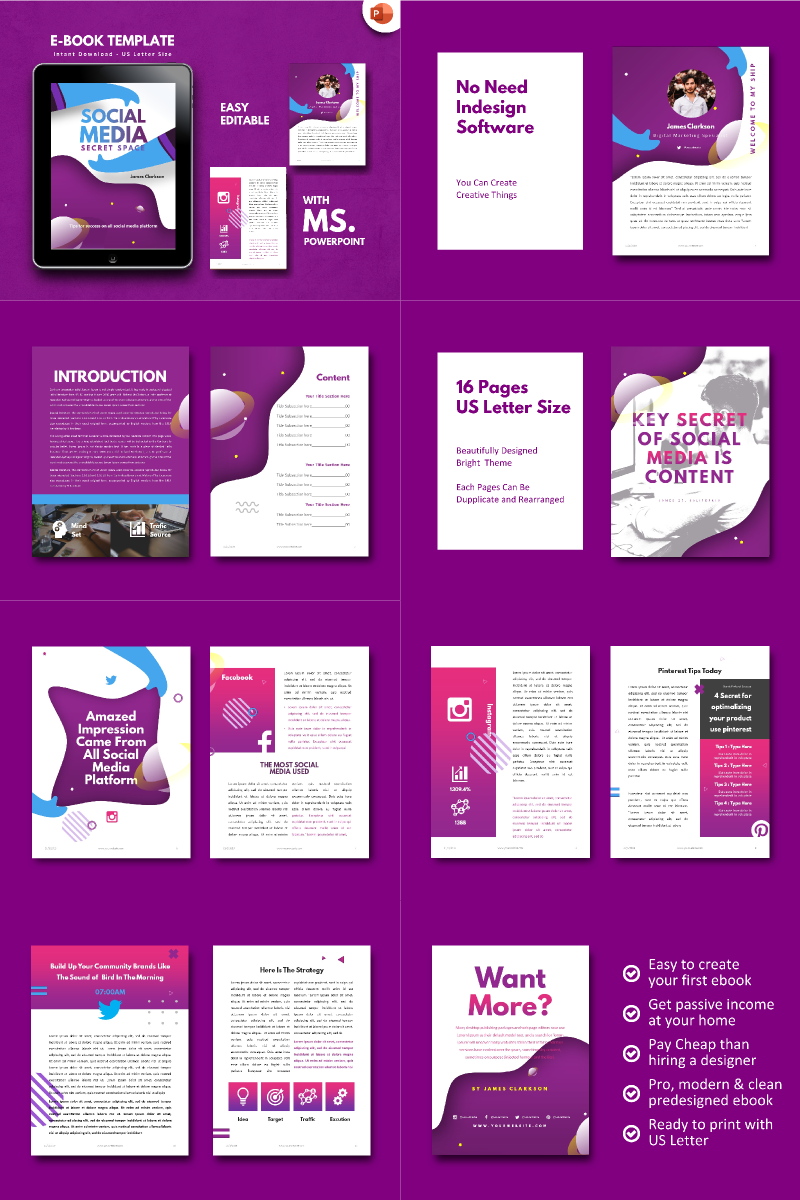 Social Media Secret Presentation PowerPoint template