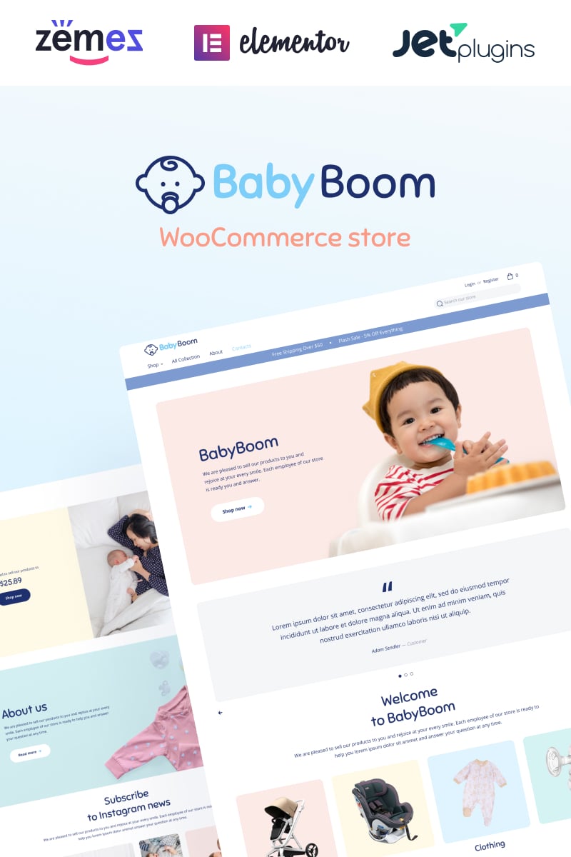 "BabyBoom - Cute And Modern Baby" thème WooCommerce #90654 - screenshot