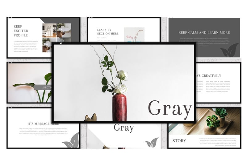 Gray PowerPoint template PowerPoint Template