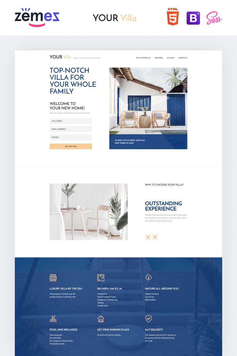 Landing Page Template namens "Lintense Real Estate - Single Property" #90645 - Screenshot