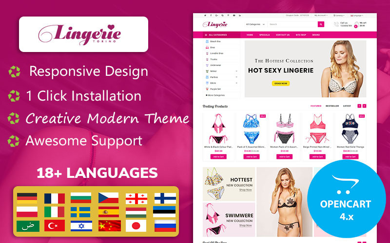 Lingerie- SexToys, Hojiyari Opencart 4 Template OpenCart Template