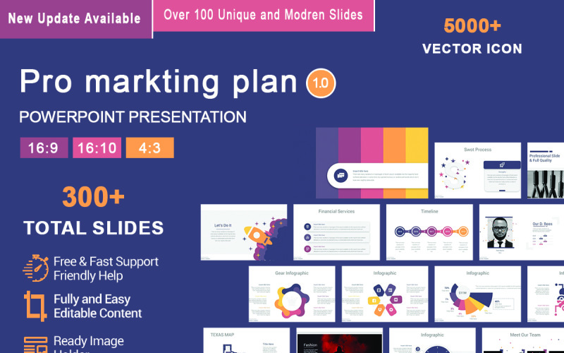 Pro Markting Plan PowerPoint template PowerPoint Template