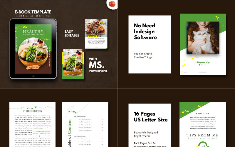 Recipe Food Vegetarian Presentation PowerPoint template PowerPoint Template