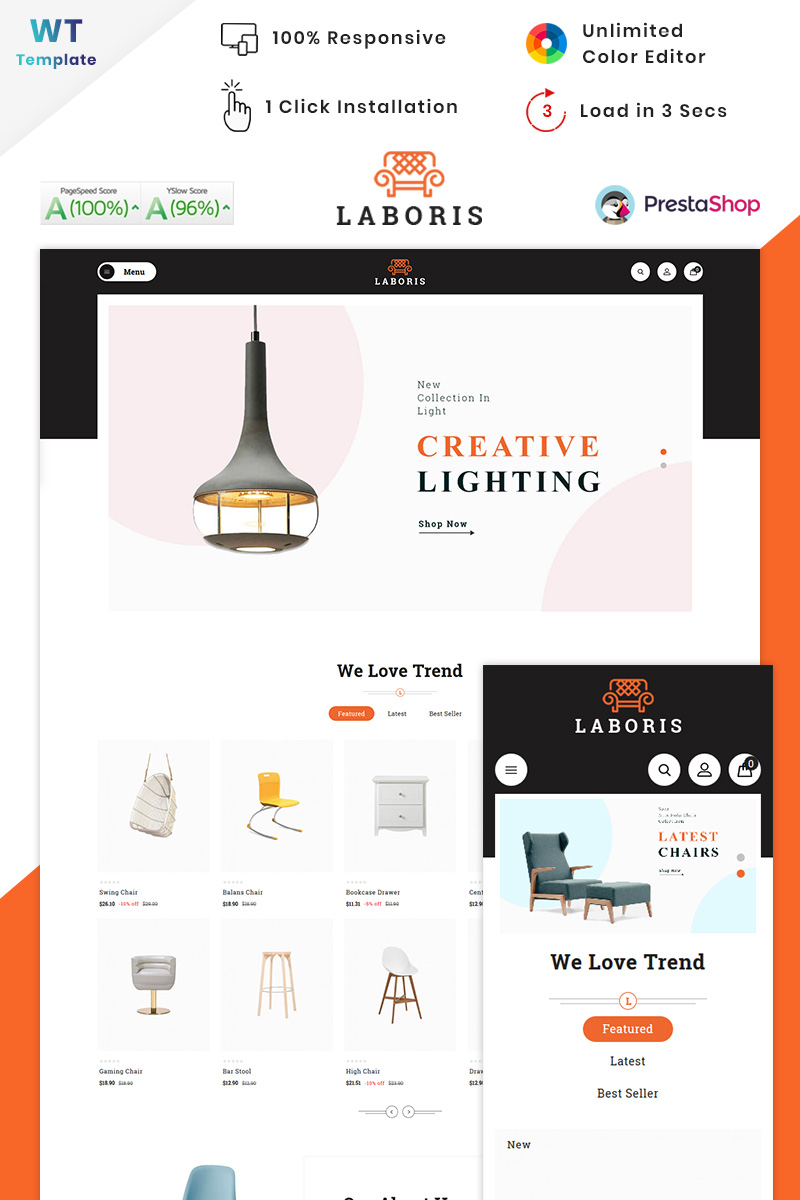Reszponzív Laboris - Modern Furniture Store PrestaShop sablon 90616 - képernyőkép