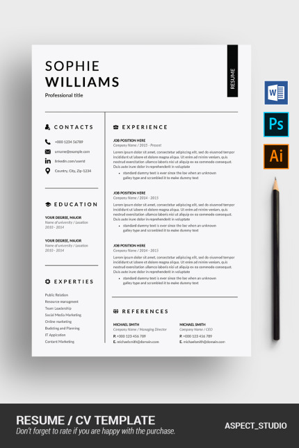 Template #90716 Page Resume Webdesign Template - Logo template Preview