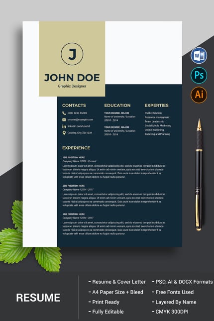 Template #90718 Page Resume Webdesign Template - Logo template Preview