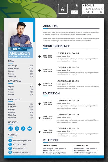 Template #90723 Resume Ai Webdesign Template - Logo template Preview