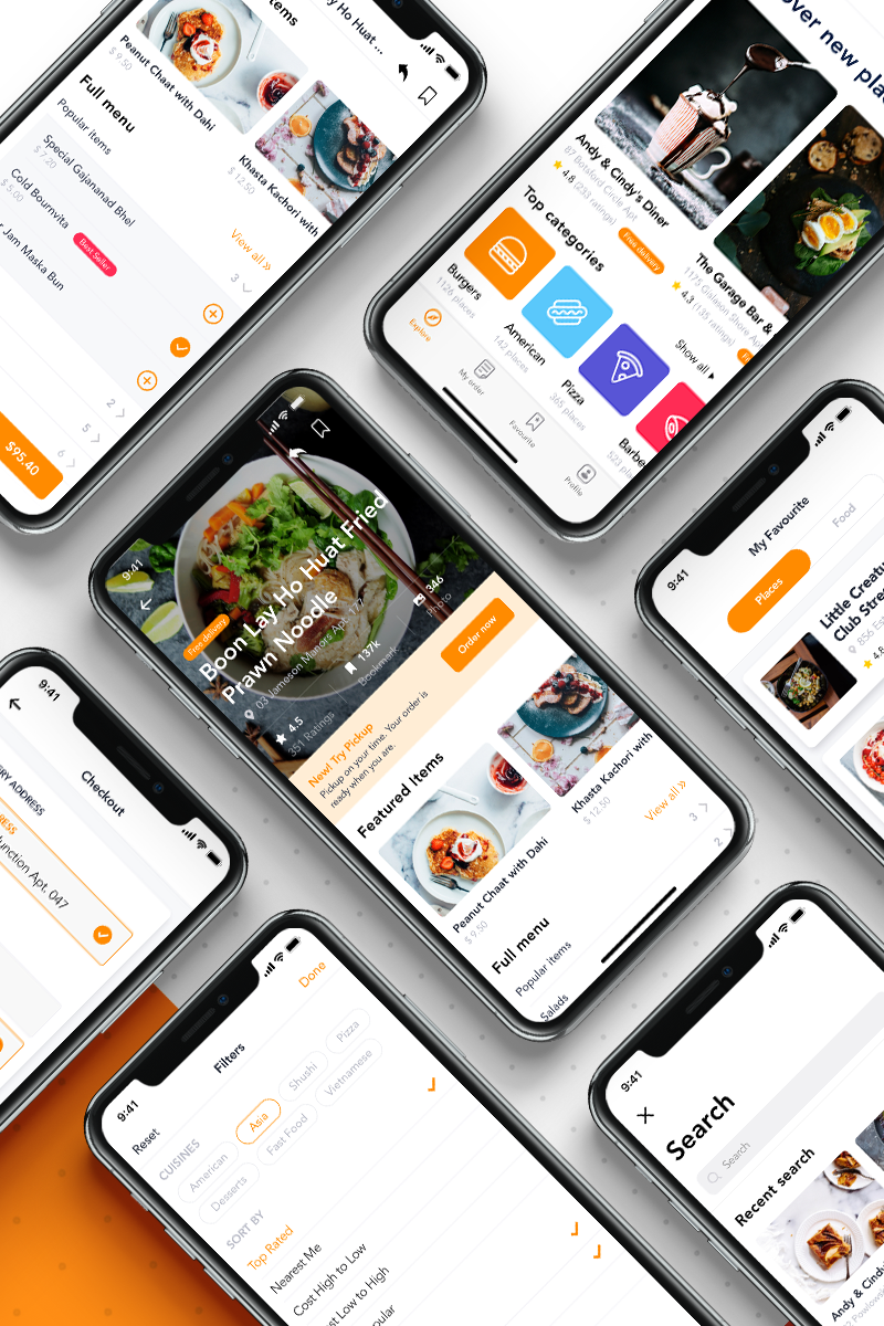 Fozzi - Food Delivery Mobile App UI Elements