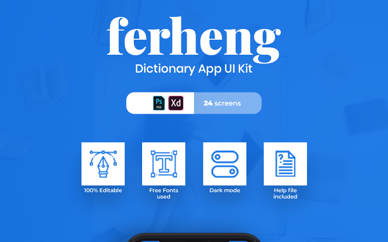 Ferheng - Dictionary App UI Kit UI Element