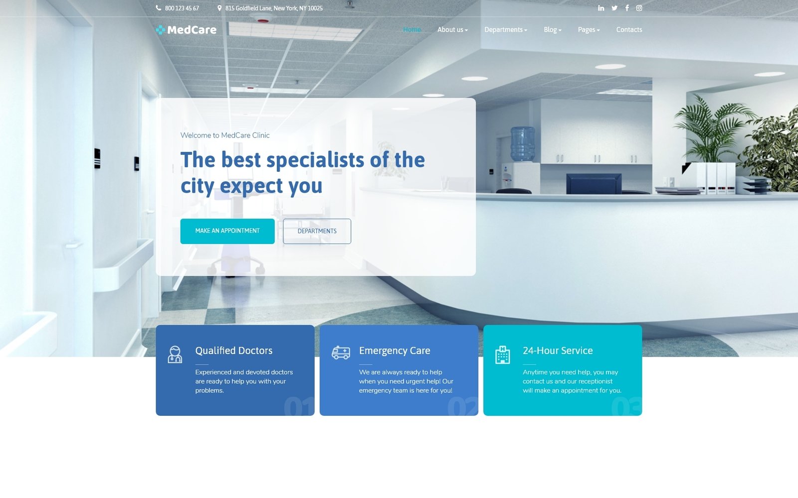 "MedCare - Healthcare Clinic" Responsive Website template №90757 - screenshot