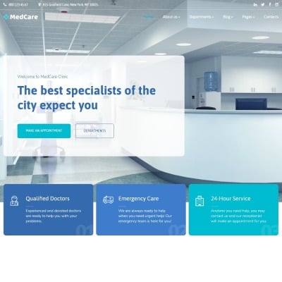 MedCare - Healthcare Clinic Website Template #90757