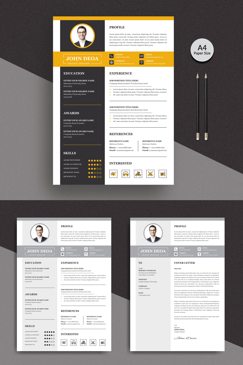 Premium Doea Modern Resume Template #90722 - skärmbild