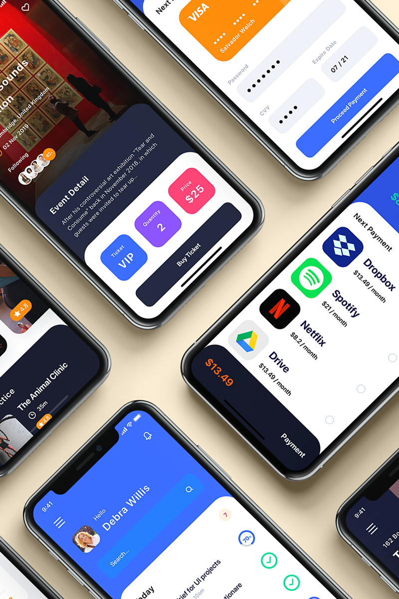 Barium - Mobile App UI Elements