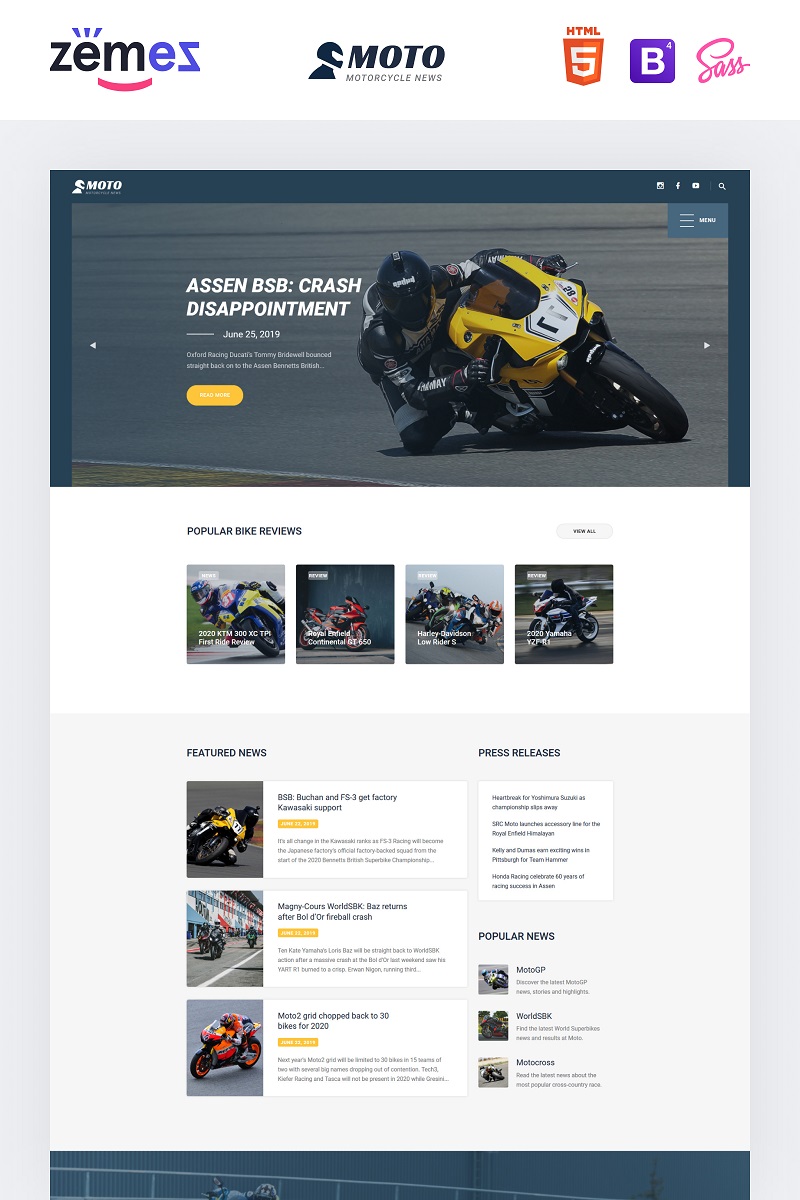 "MOTO - Motorcycle Sports" modèle web adaptatif #90997