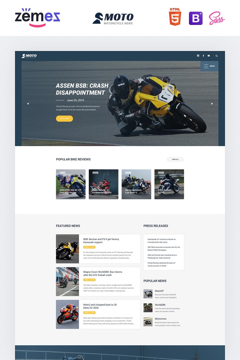Template Siti Web Responsive #90997 "MOTO - Motorcycle Sports" - screenshot