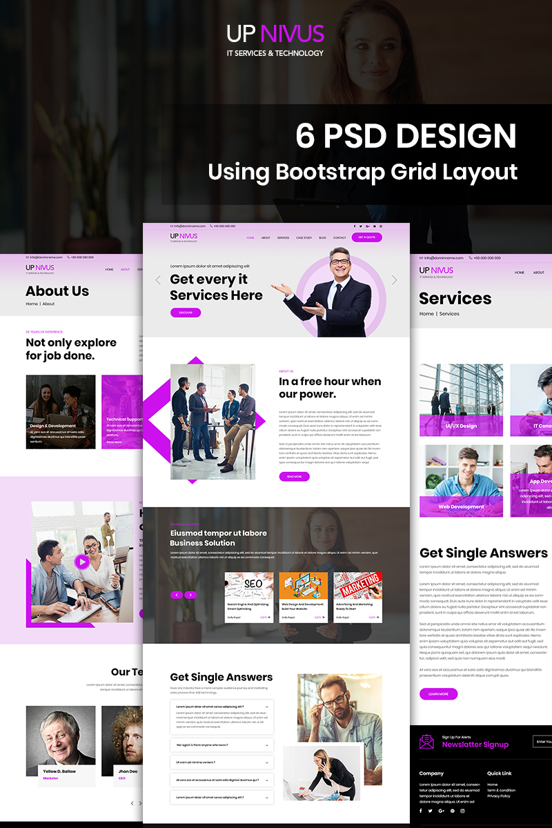 "Up Nivus - IT Company" modèle PSD Bootstrap #91071 - screenshot