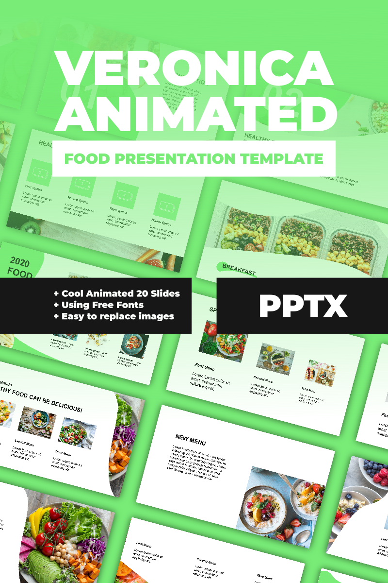 Veronica Animated Food Presentation PowerPoint template