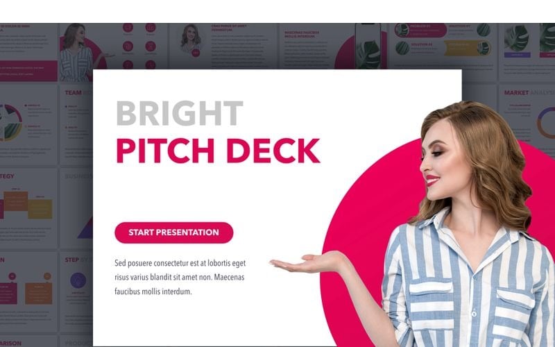Bright Pitch Deck PowerPoint template PowerPoint Template